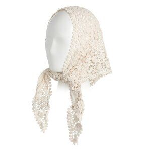 BUSBEE cream Crochet Head Scarf